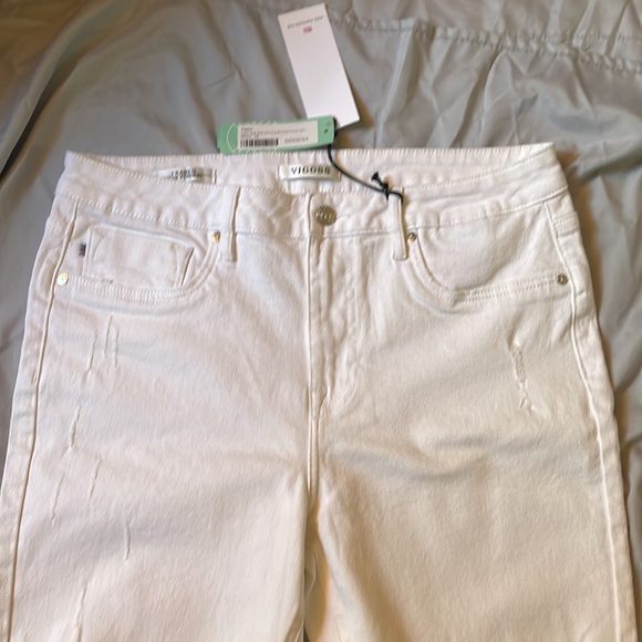 Vigoss Frankie High Rise legacy stretch distressed white slim denim sz 14 nwt - Picture 5 of 6